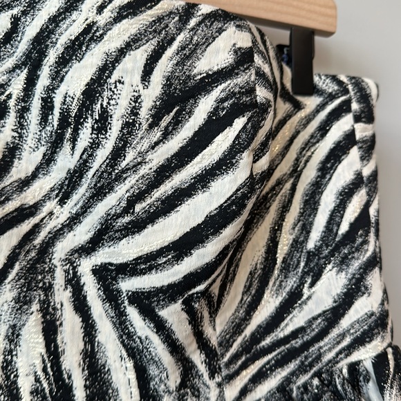 NWOT Lavender Brown zebra print strapless cocktail dress S - Picture 4 of 9